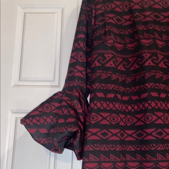 Ella Samani Deep Burgundy Bell Sleeve Sheath Dress - Picture 4 of 7